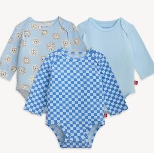 Magnetic Me Blue Lion Luna Check Soft Baby Blue CloudStretct Magnetic 3-Pack 3-6